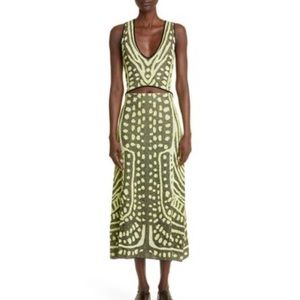ALTUZARRA
Hannah cutout jacquard-knit midi dress in green size XL